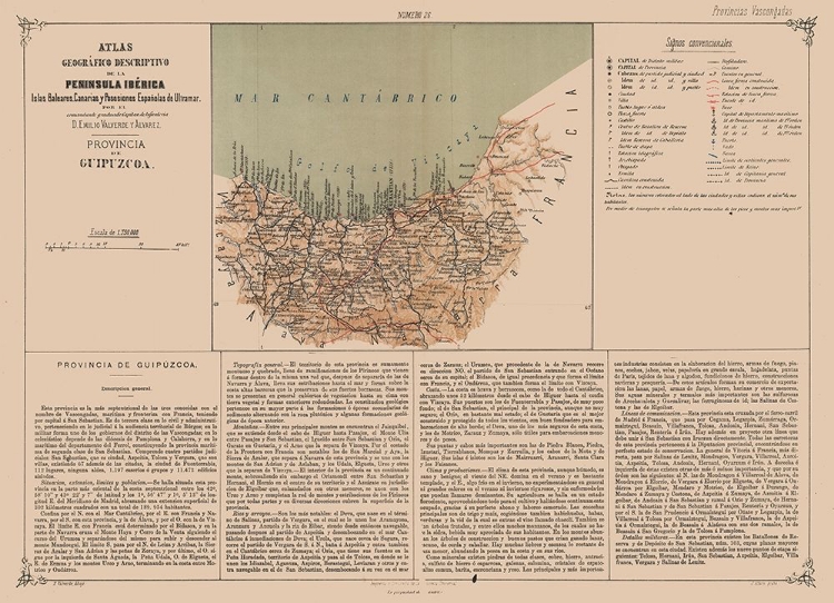 Picture of GIPUZKOA PROVINCE SPAIN - VALVERDE 1880