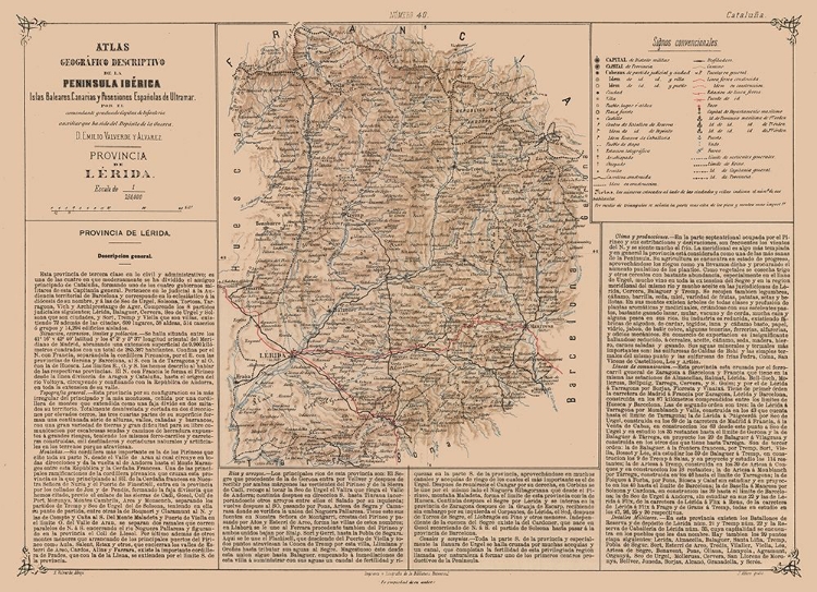 Picture of LLEIDA PROVINCE SPAIN - VALVERDE 1880