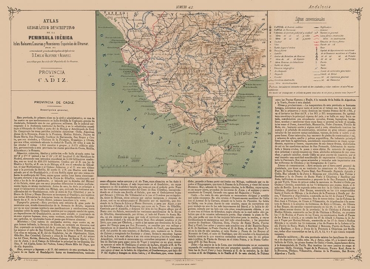 Picture of CADIZ PROVINCE SPAIN - VALVERDE 1880