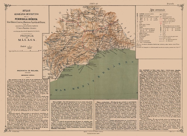 Picture of MALAGA PROVINCE SPAIN - VALVERDE 1880