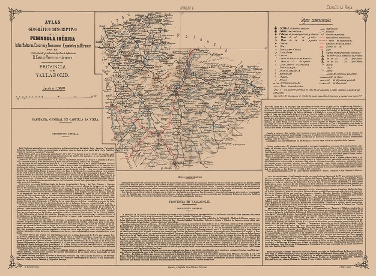 Picture of VALLADOLID PROVINCE SPAIN - VALVERDE 1880