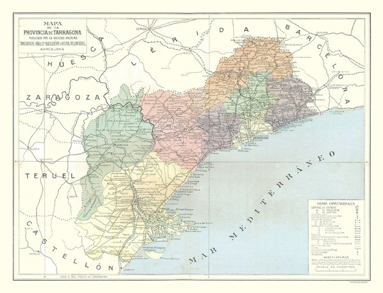 Picture of TARRAGONA PROVINCE SPAIN - POMPIDO 1913