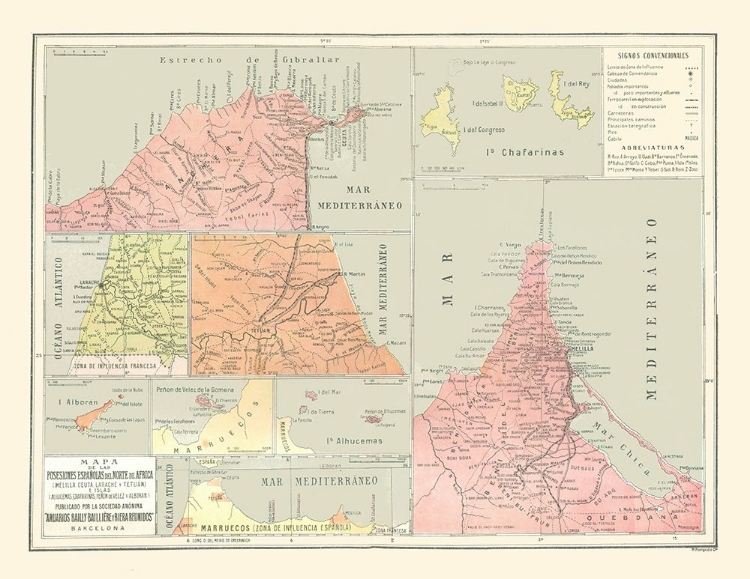 Picture of SPANISH POSSESSIONS IN NORTH AFRICA - POMPIDO 1913