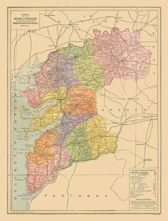 Picture of PONTEVEDRA PROVINCE SPAIN - POMPIDO 1913