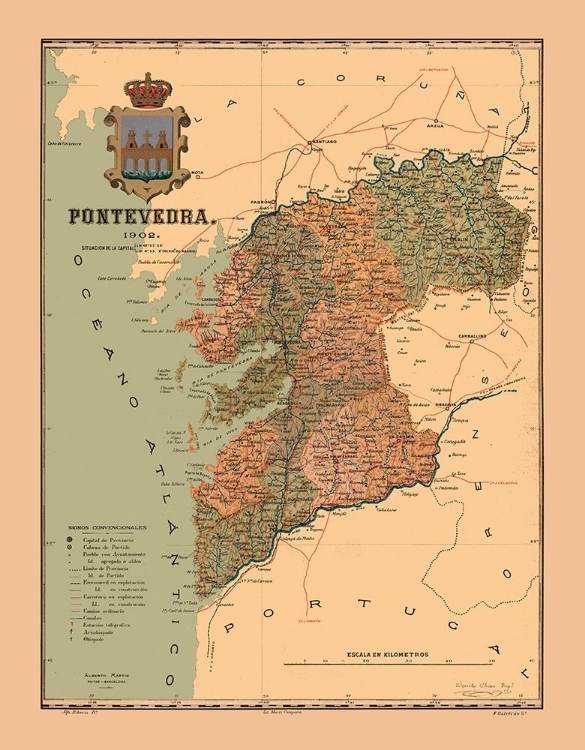 Picture of PONTEVEDRA SPAIN 1902 - MARTINE 1904