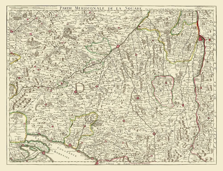 Picture of SWABIA REGION GERMANY - DE LISLE 1704