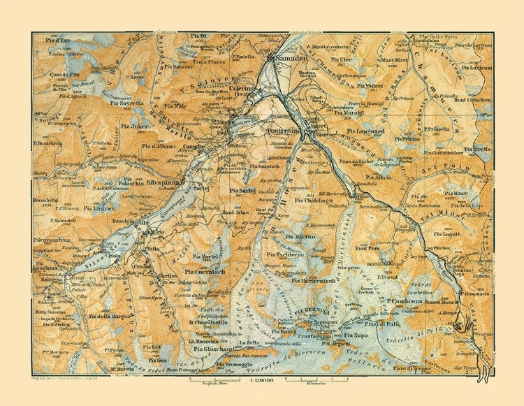 Picture of VAL ROSEG REGION SWITZERLAND - BAEDEKER 1921