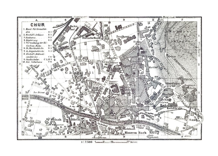 Picture of CHUR SWITZERLAND - BAEDEKER 1921