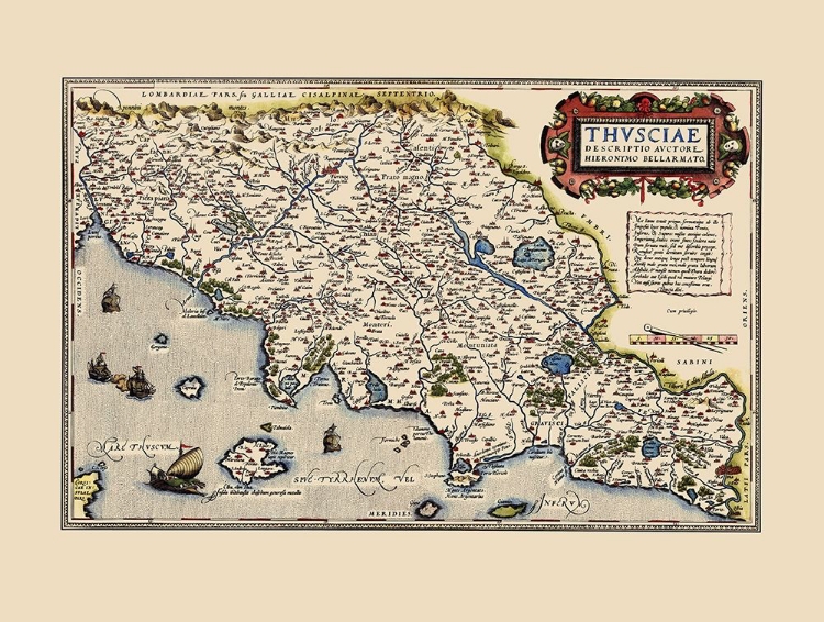 Picture of TUSCANY REGION ITALY - ORTELIUS 1573
