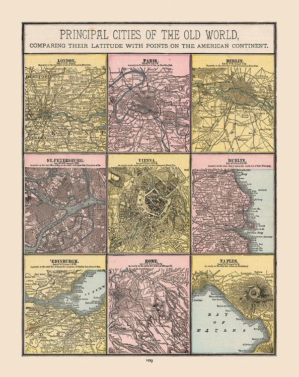 Picture of PRINCIPAL CITIES OLD WORLD - CRAM 1888