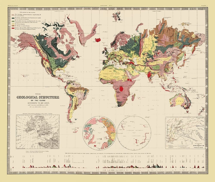 Picture of GEOLOGICAL STRUCTURE OF GLOBE - JOHNSTON 1855