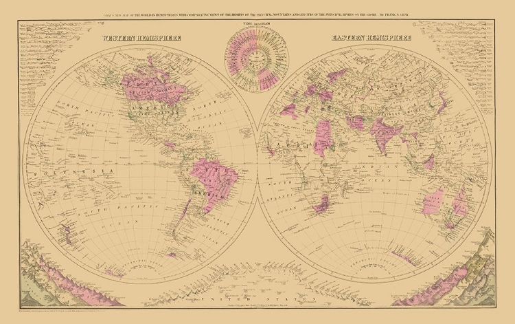 Picture of WESTERN EASTERN HEMISPHERE - GRAY