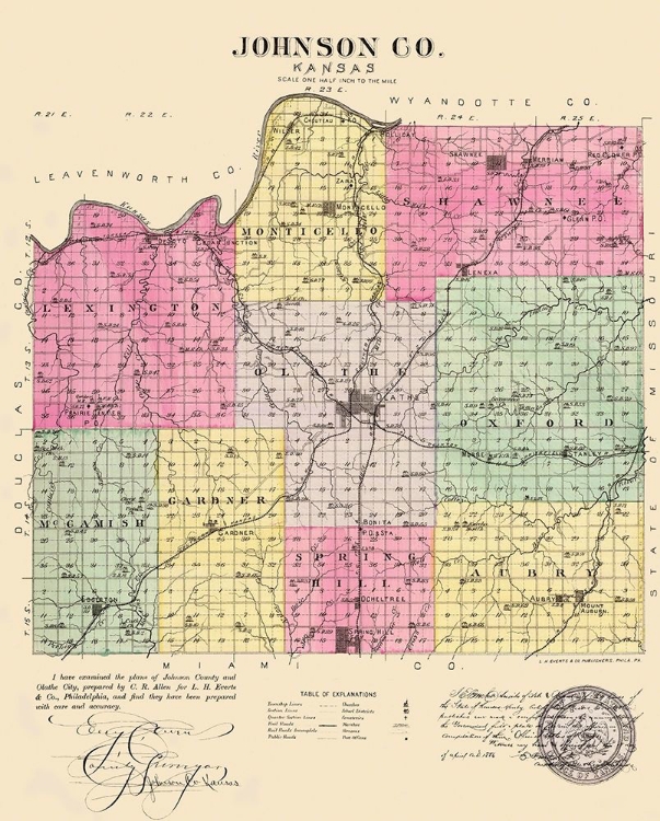 Picture of JOHNSON KANSAS - EVERTS 1887