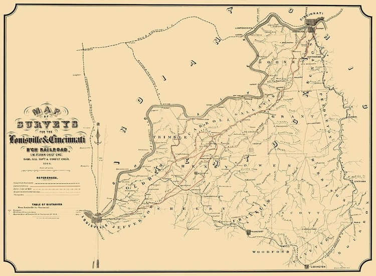 Picture of LOUISVILLE AND CINCINNATI RAILROAD - ST JOHN 1866