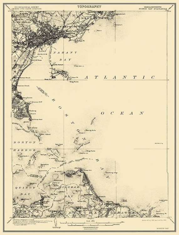 Picture of BOSTON BAY MASSACHUSETTS QUAD - USGS 1903