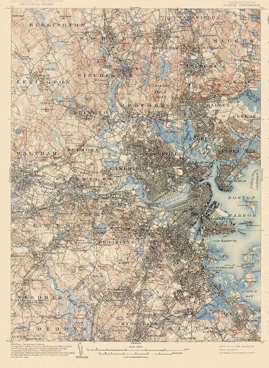 Picture of BOSTON MASSACHUSETTS QUAD - USGS 1903