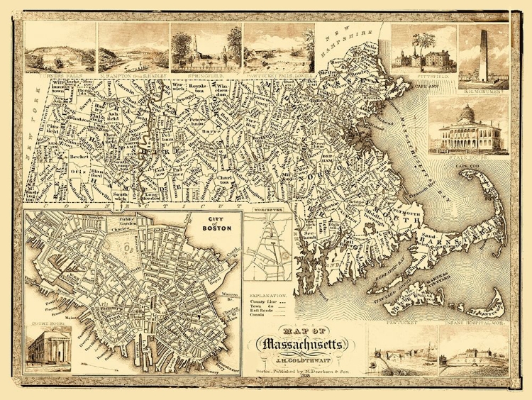 Picture of MASSACHUSETTS - GOLDTHWAIT 1838