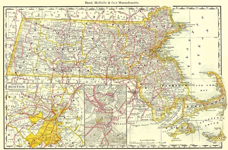 Picture of MASSACHUSETTS - RAND MCNALLY 1879