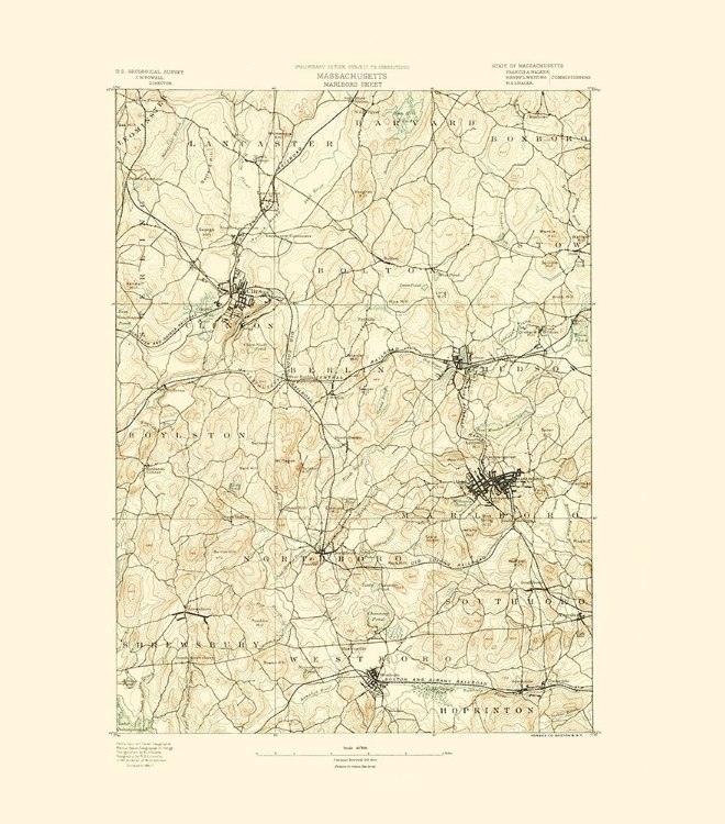 Picture of MARLBORO MASSACHUSETTS SHEET - USGS 1890