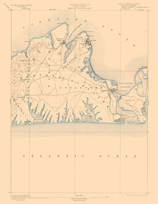 Picture of MASSACHUSETTS MARTHAS VINEYARD SHEET - USGS 1894