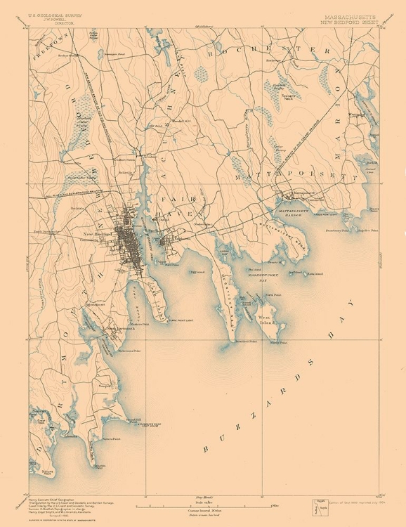 Picture of NEW BEDFORD MASSACHUSETTS SHEET - USGS 1893