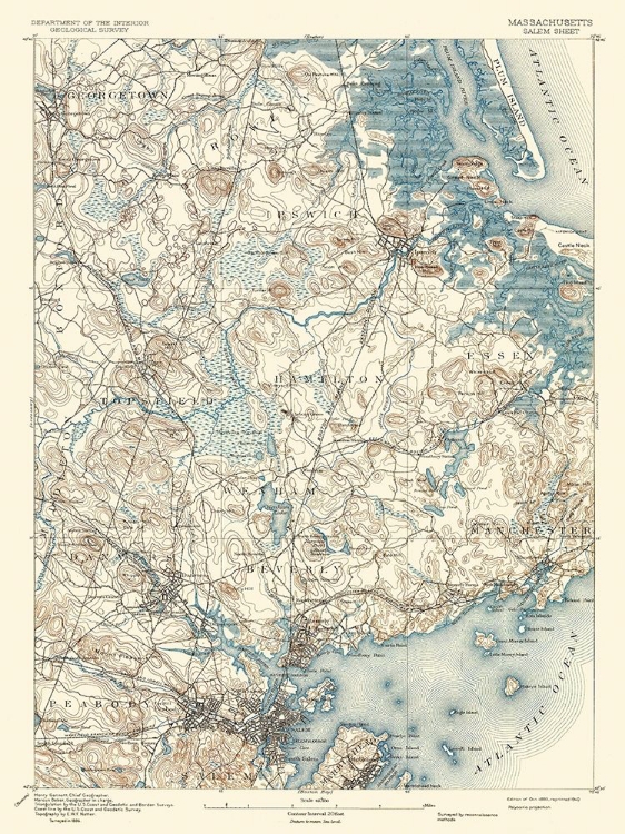 Picture of SALEM MASSACHUSETTS QUAD - USGS 1893