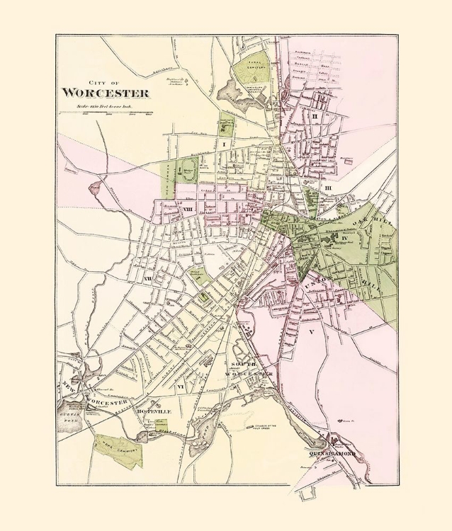 Picture of WORCESTER MASSACHUSETTS - STEDMAN 1871