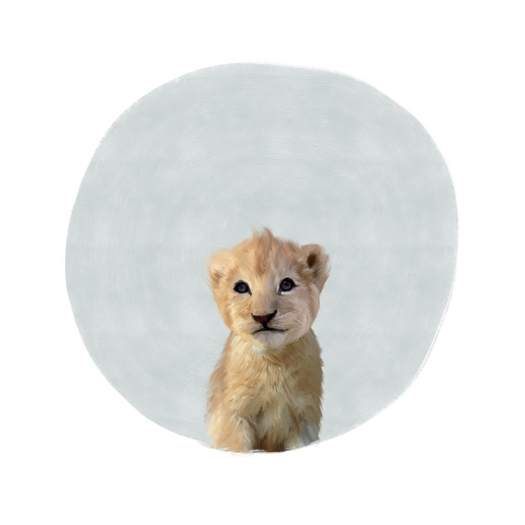 Picture of BABY LION CIRCLE GRAY