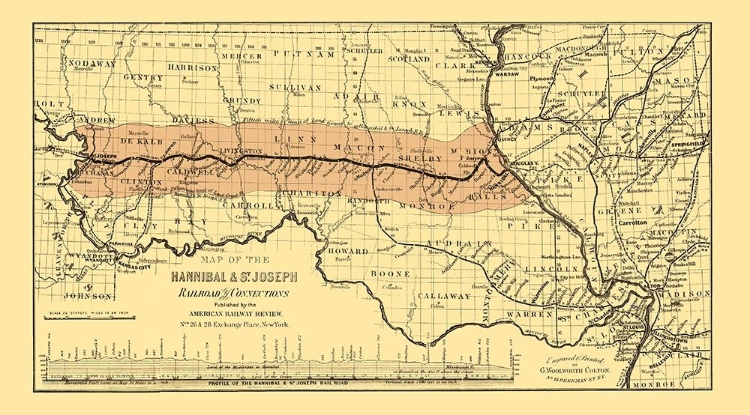 Picture of HANNIBAL AND ST JOSEPH RAILROAD - COLTON 1860