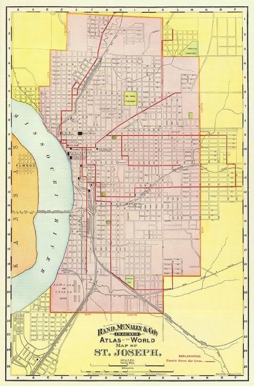 Picture of ST. JOSEPH MISSOURI - RAND MCNALLY 1892