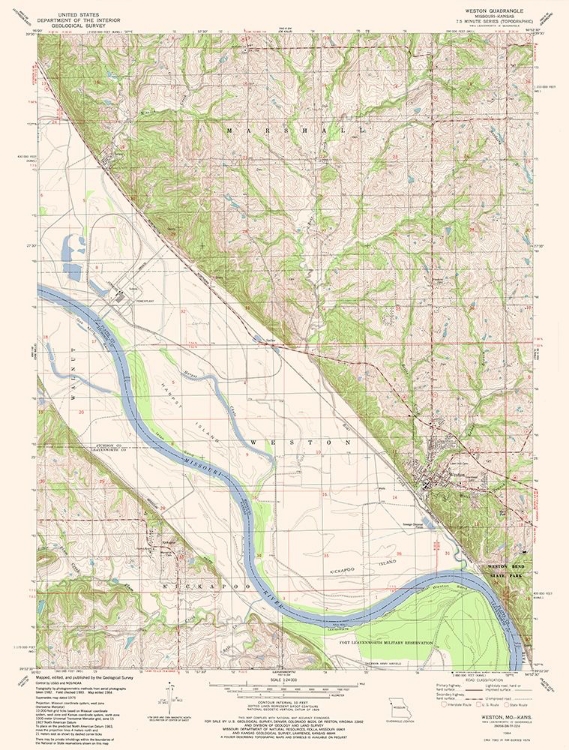 Picture of WESTON MISSOURI QUAD - USGS 1984