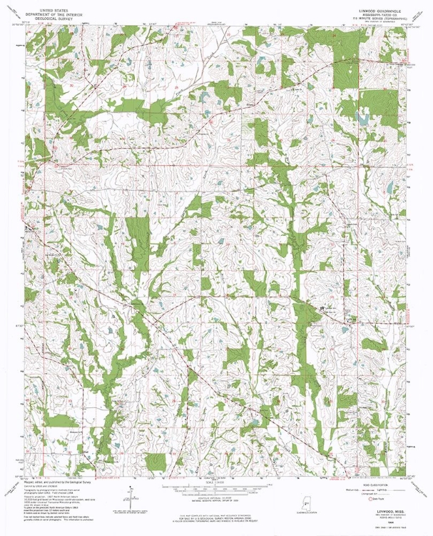 Picture of LINWOOD MISSISSIPPI QUAD - USGS 1964