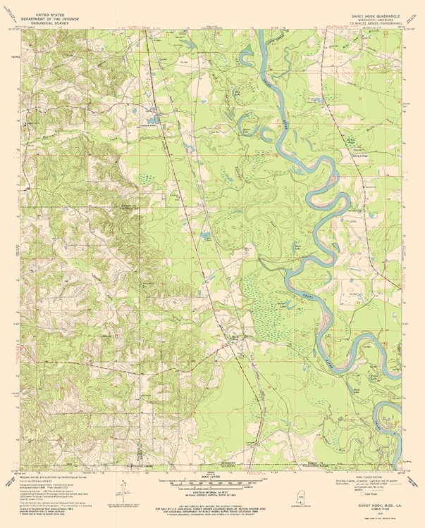 Picture of SANDY HOOK MISSISSIPPI QUAD - USGS 1970