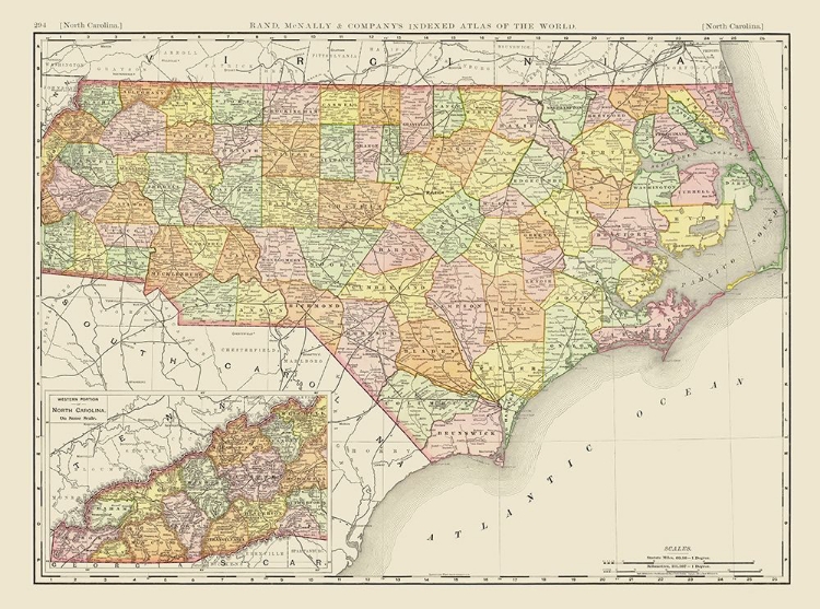 Picture of NORTH CAROLINA - RAND MCNALLY 1897