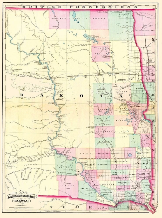 Picture of DAKOTA TERRITORY - ASHER  1874