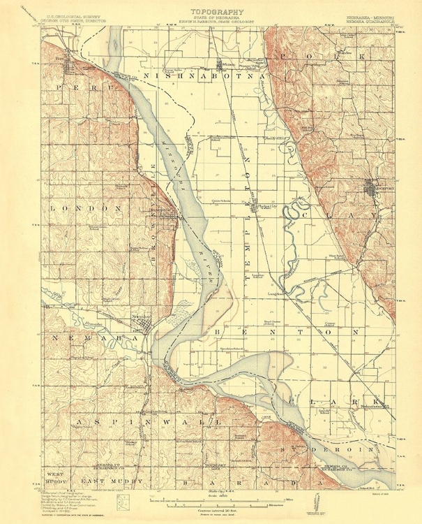 Picture of NEMAHA NEBRASKA MISSOURI QUAD - USGS 1914