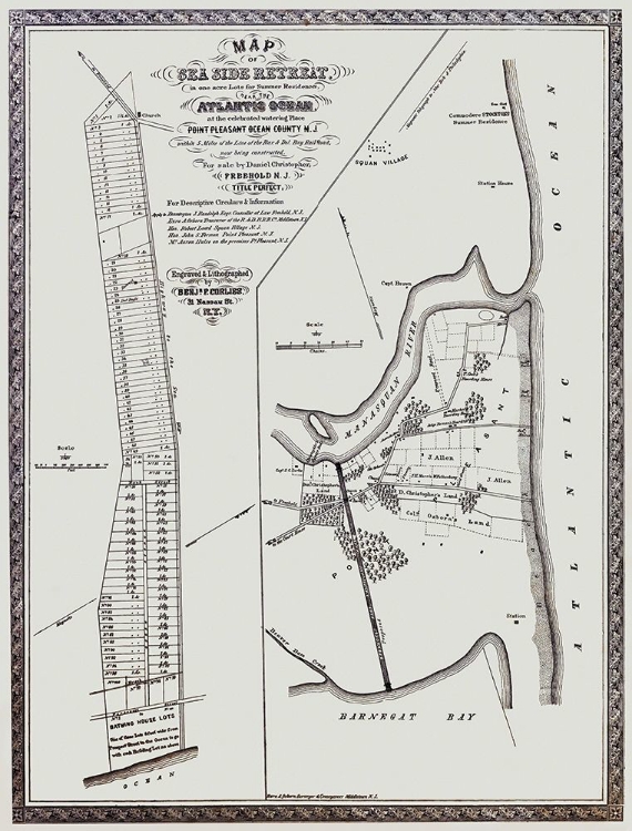Picture of POINT PLEASANT NEW JERSEY LANDOWNER - CORLIES 1858