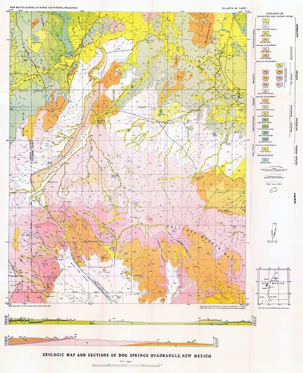 Picture of DOG SPRINGS QUAD NEW MEXICO MINES - GIVENS 1952