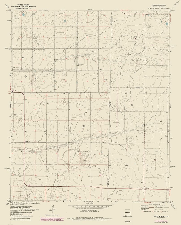 Picture of LINGO NEW MEXICO QUAD - USGS 1970