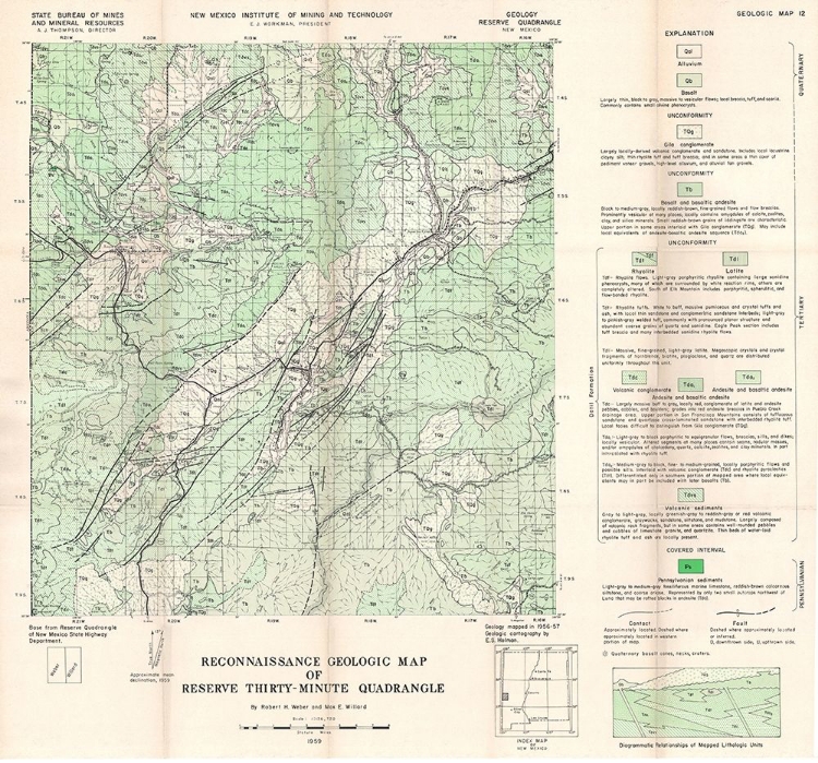 Picture of RESERVE QUAD NEW MEXICO MINES - WILLARD 1956