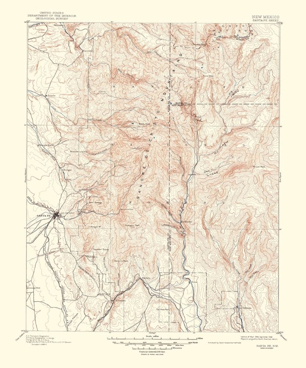 Picture of SANTA FE NEW MEXICO SHEET - USGS 1948