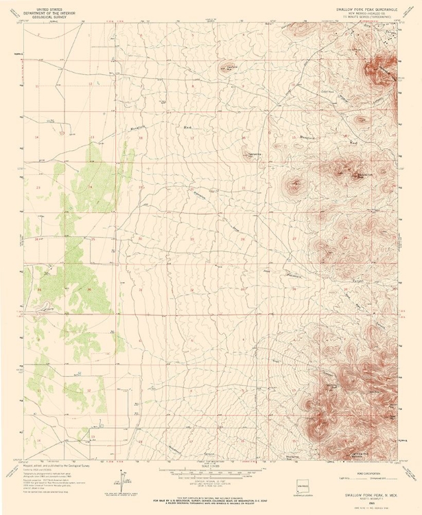 Picture of SWALLOW FORK PEAK NEW MEXICO QUAD - USGS 1965