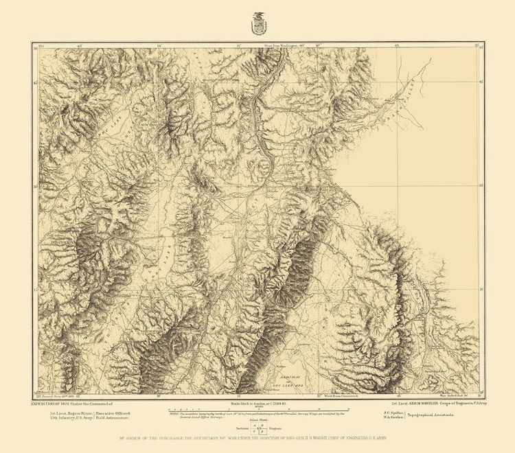 Picture of CENTRAL NEVADA GEOGRAPHICAL SHEET - US ARMY 1882