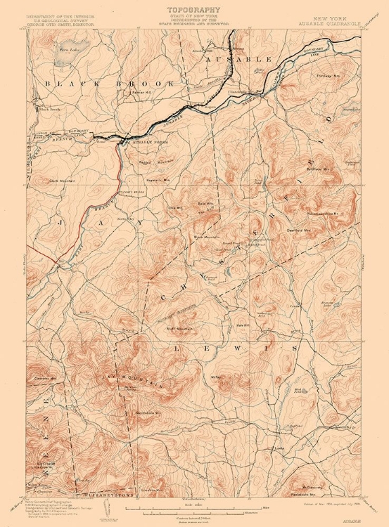 Picture of AUSABLE NEW YORK QUAD - USGS 1903