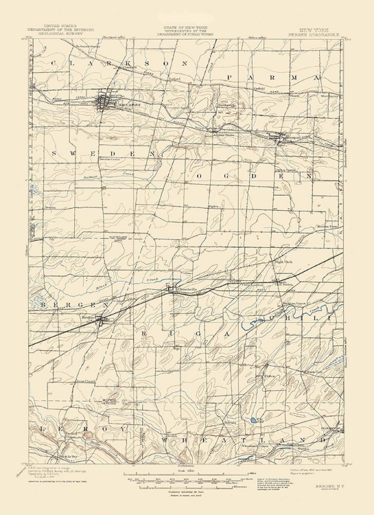 Picture of BERGEN NEW YORK QUAD - USGS 1899