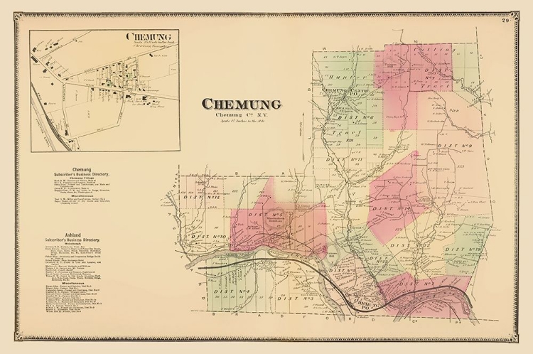 Picture of CHEMUNG NEW YORK LANDOWNER - BEERS 1869