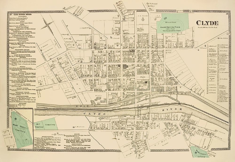 Picture of CLYDE CITY NEW YORK LANDOWNER - BEERS 1874