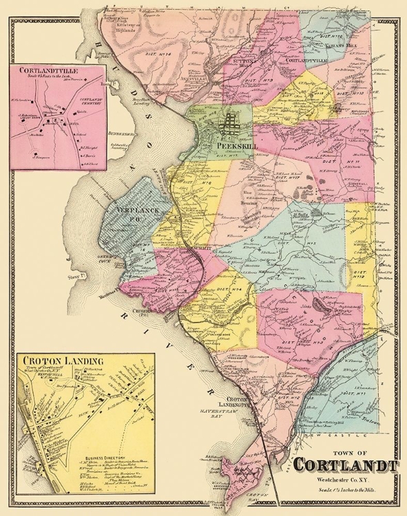 Picture of CORTLANDT NEW YORK LANDOWNER - BEERS 1868