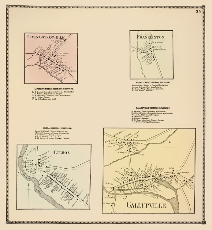 Picture of GALLUPVILLE NEW YORK LANDOWNER - BEERS 1866