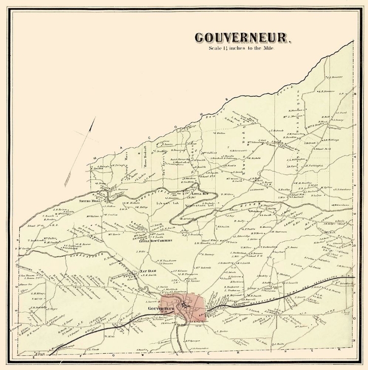 Picture of GOUVERNEUR NEW YORK LANDOWNER - STONE 1865